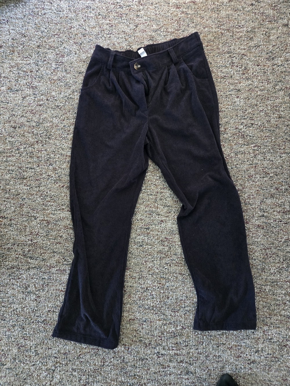 Halara Women's Corduroy Pleated Pants - Dark Gray